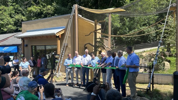 Zoo officials attended the ribbon-cutting ceremony Thursday, celebrating the zoo's new exhibit.