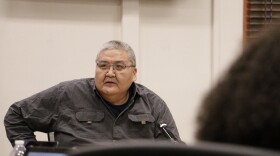 Evon Fox speaking at the Lower Kuskokwim School District board meeting on January 24, 2019. Fox is one of the fired bus drivers who told the board his view of the events of the afternoon of November 30 that led up to his firing.