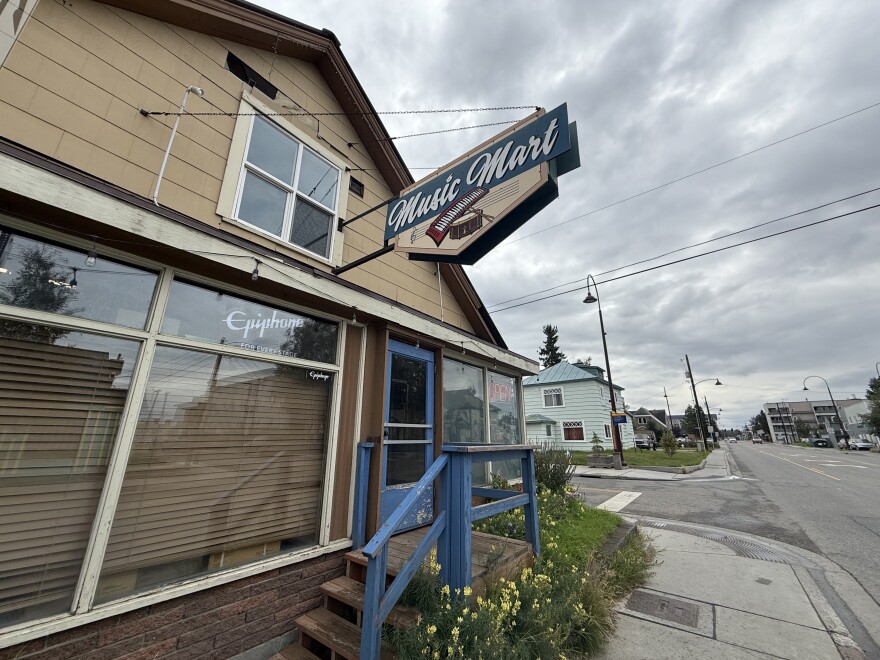 The Music Mart, pictured here Aug. 19, 2025, is a locally-owned instrument shop located in downtown Fairbanks.