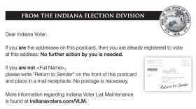 Voters will soon receive postcards seeking to ensure the accuracy of the statewide voter registration file.