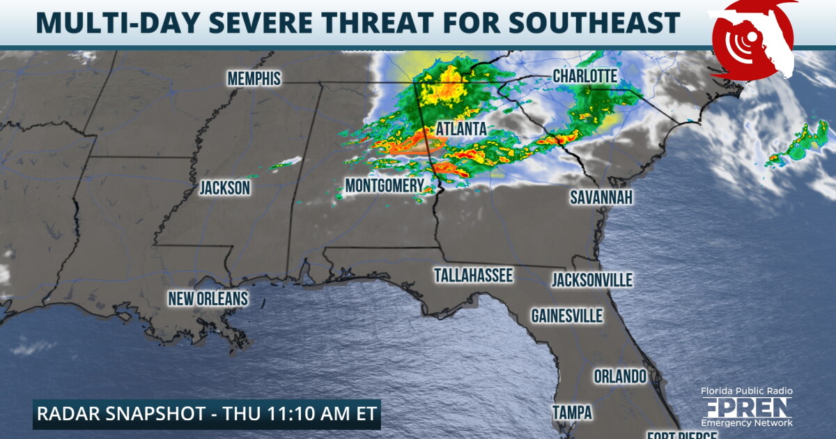 Risk for severe thunderstorms over North Florida, Panhandle on Thursday ...