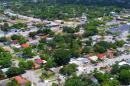 Aerial view of a neighborhood