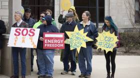 Fort Wayne residents protest SB 309 at Plymouth Congregational Church.
