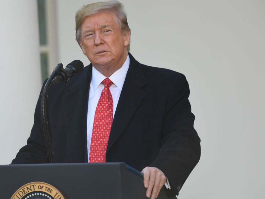 President Trump spoke before pardoning the National Thanksgiving Turkey during a ceremony in the Rose Garden on Tuesday. Trump has until 6 p.m. on Dec. 1 to notify the House Judiciary Committee of any plans to participate in the upcoming public hearing on impeachment.