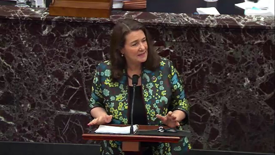 WASHINGTON, DC - FEBRUARY 11: In this screenshot taken from a congress.gov webcast, Rep. Diana DeGette (D-CO) speaks on the third day of former President Donald Trump's second impeachment trial at the U.S. Capitol on February 11, 2021 in Washington, DC. House impeachment managers will make the case that Trump was “singularly responsible” for the January 6th attack at the U.S. Capitol and he should be convicted and barred from ever holding public office again. (Photo by congress.gov via Getty Images)