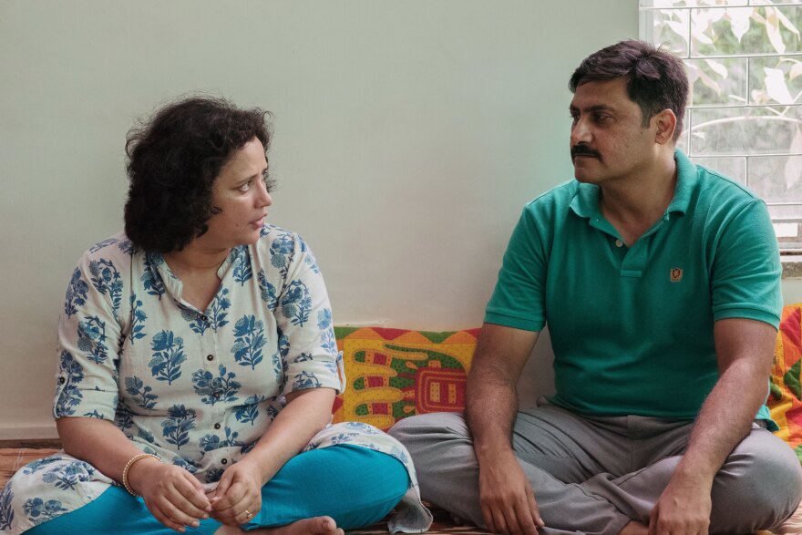 Ranu Kulshrestha (left) and Asif Iqbal (right) are an interfaith couple and co-founders of Dhanak, a support group for couples like them in India. The name means "rainbow" in Hindi.