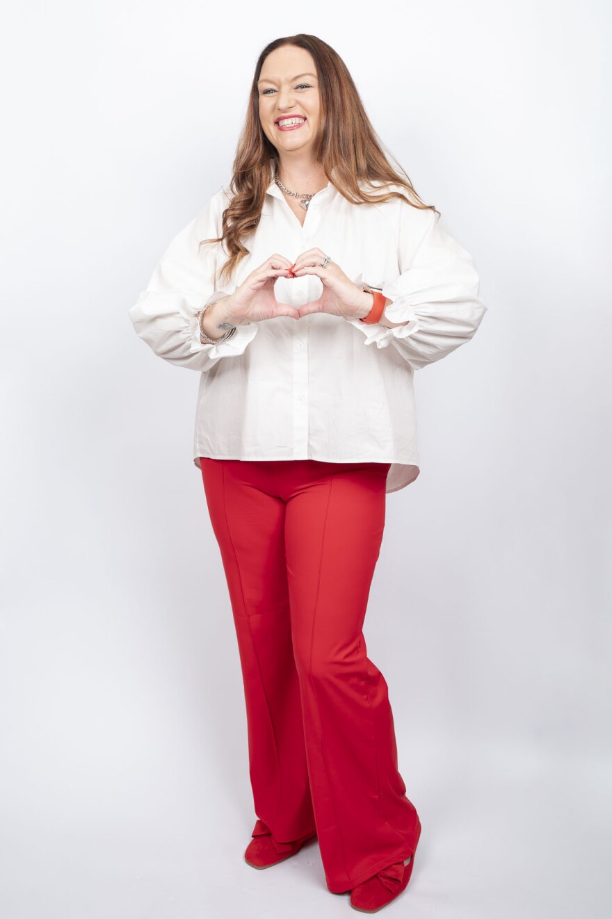 Kati Rogers Johnson, a nominee for the American Heart Association’s Women of Impact campaign in Hampton Roads, poses during the Go Red for Women Wear Red Luncheon.