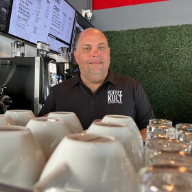 Jamie Mardis started Koffee Kult in 2010. He now roasts up to 4.800 pounds of beans a day at his facility in Hollywood. He is opening a cold-brew bottling plant and will expand into ground coffee this year.