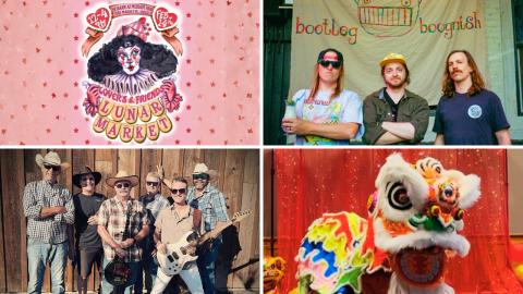 From left to right: Lover's & Friends Lunar Market, Bootleg Boognish, Whiskey River Band & Lunar New Year Celebration