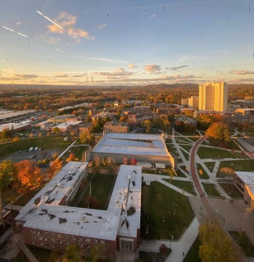A view of the UMass Amherst campus.
