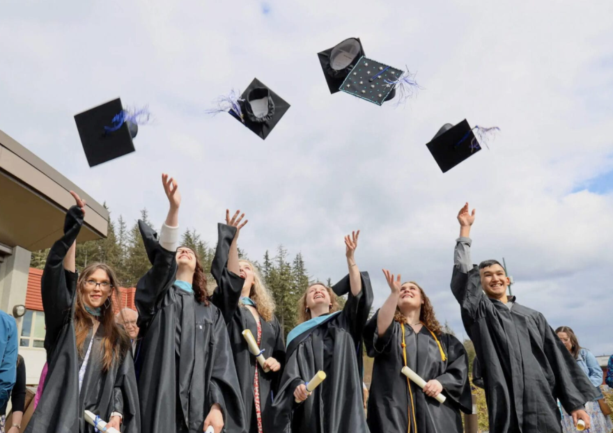 University of Alaska Southeast students celebrate their graduation on Sunday, May 7, 2023.