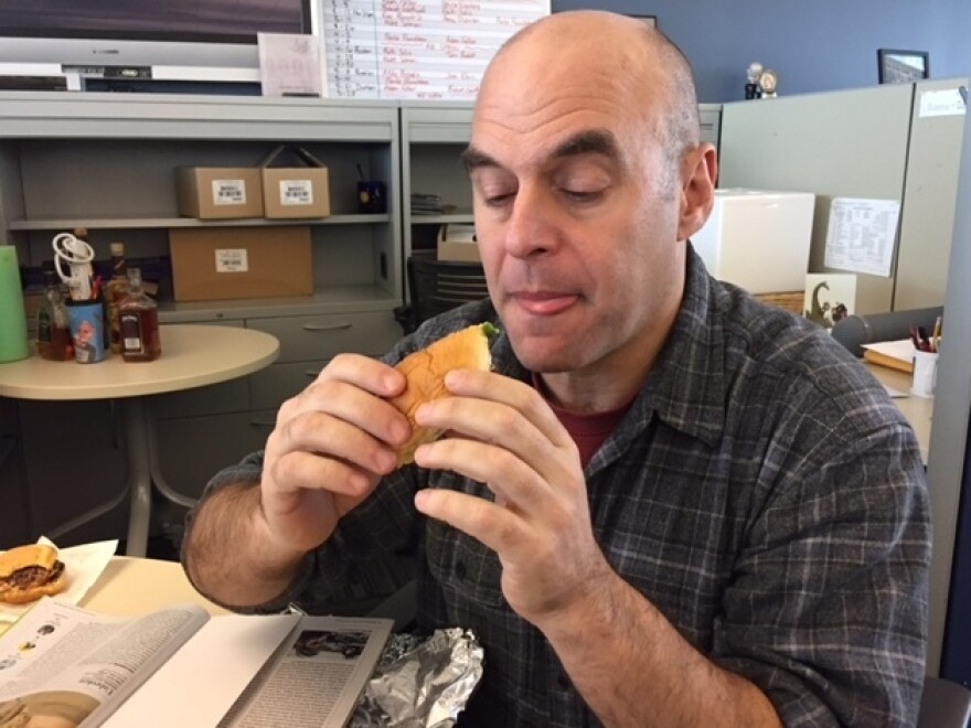 We know this isn't the most flattering picture of Peter, but he was so overcome with violent spasms of joy that this is the only one in focus.