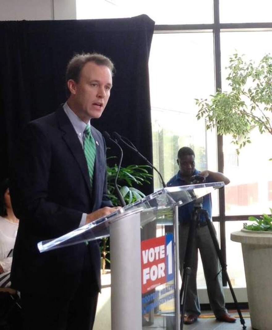 Cuyahoga County Executive Ed FitzGerald argues for a health services levy increase. (Nick Castele / ideastream)