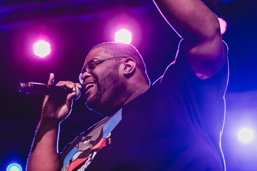 Omega Sparx (pictured here) and SWATS make up the nerdcore duo known as GameBreax.