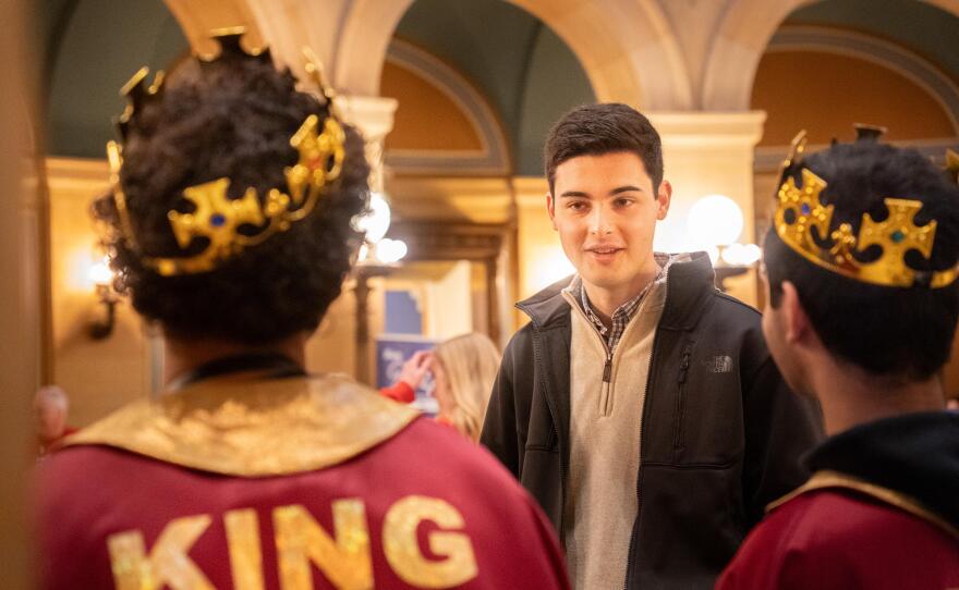 Derek Prusiner talks with students, discusses their season's progress, and asks questions about their robot. March 31, 2026.