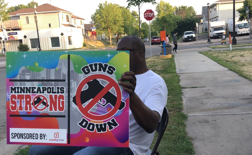 Church volunteers sit at a crime hotspot in North Minneapolis, trying to counter the neighborhood's recent increase in violence.