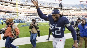 Tennessee Titans running back Derrick Henry (22) leaves the field after their NFL football game against the Jacksonville Jaguars Sunday, Jan. 7, 2024, in Nashville, Tenn. (AP Photo/Wade Payne)