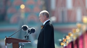 President of Russia and Commander-in-Chief of the Armed Forces Vladimir Putin makes a speech in Red Square during a Victory Day military parade marking the 75th anniversary of the victory in World War II, on June 24, 2020 in Moscow, Russia.(Sergey Guneev/Host Photo Agency via Getty Images )