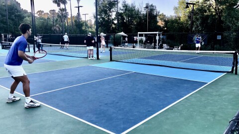 TYPTI players on a court in Calabasas. The sport was created Steve Bellamy, a Ventura County man who was also the founder of The Tennis Channel, and the Surf Channel.