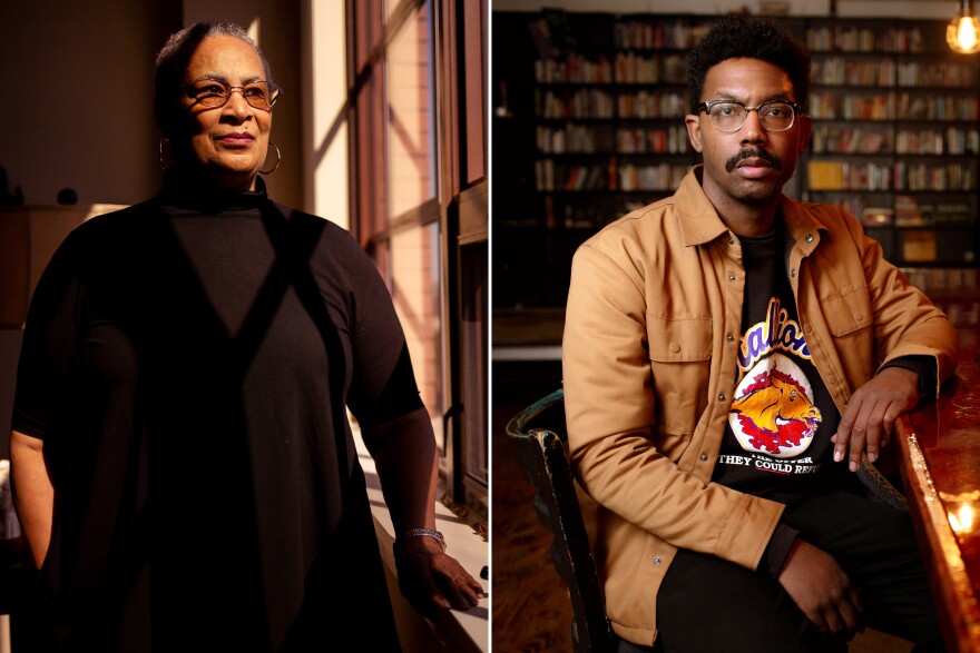 Vivian Gibson, author of The Last Children of Mill Creek, and local artist Damon Davis collaborated on "Pillars of the Valley" — a public sculpture honoring the majority Black neighborhood that was razed in the name of urban renewal.