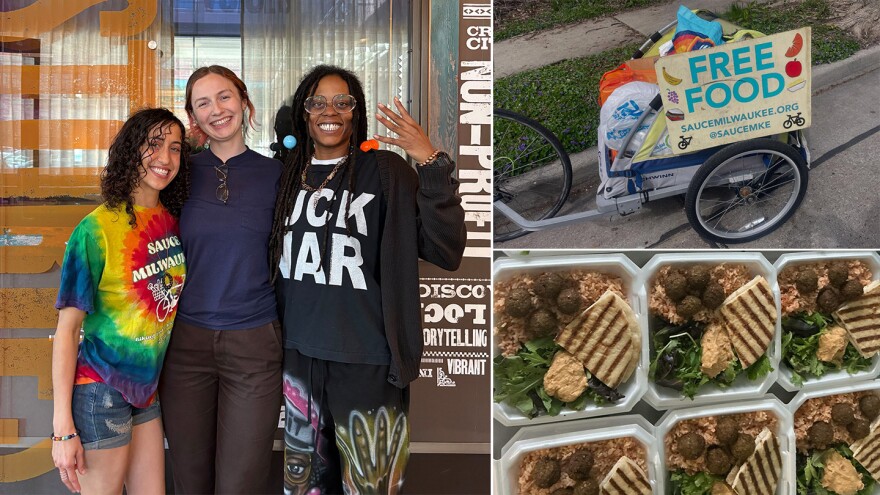 Sauce founder Gianni Vaccaro (left) and 4waukee's Radaya Ellis (right) with DJ Takeover host Carolann Grzybowski.