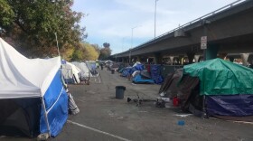 About 140 unhoused people live in tents and vehicles at the X Street safe ground site near Southside Park in Sacramento under the W/X freeway.