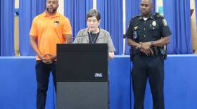 Lexington Mayor Linda Gorton provides the press and public with an update on the shooting at Charles Young Park on August 16, 2026 at the Charles Young Center. One Lexington Director Devine Carama and Lexington Police Chief Lawrence Weathers also shared what community resources were made available and how the police had responded to the shooting.