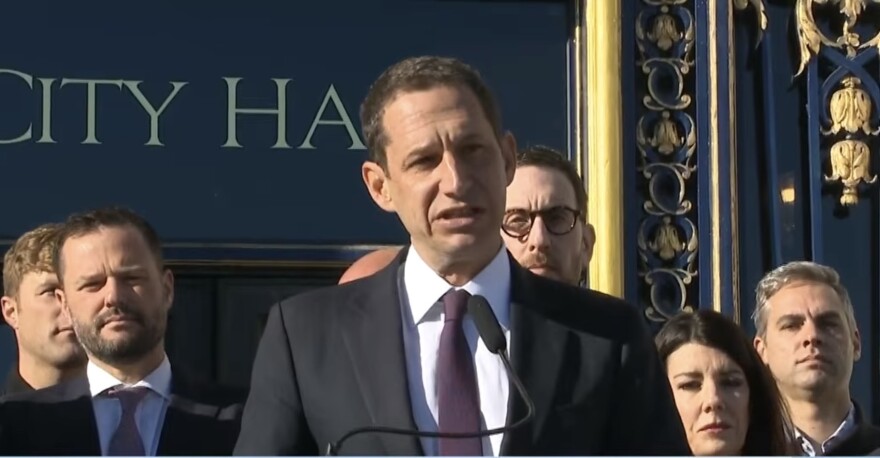 In front of SF City Hall, Lurie announces support for legislation that enables courts to mandate involuntary medical orders (IMOs)