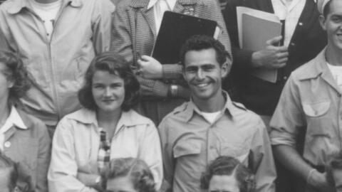 Pictured is Carol (Kramer) and Rod Serling in a student group photo