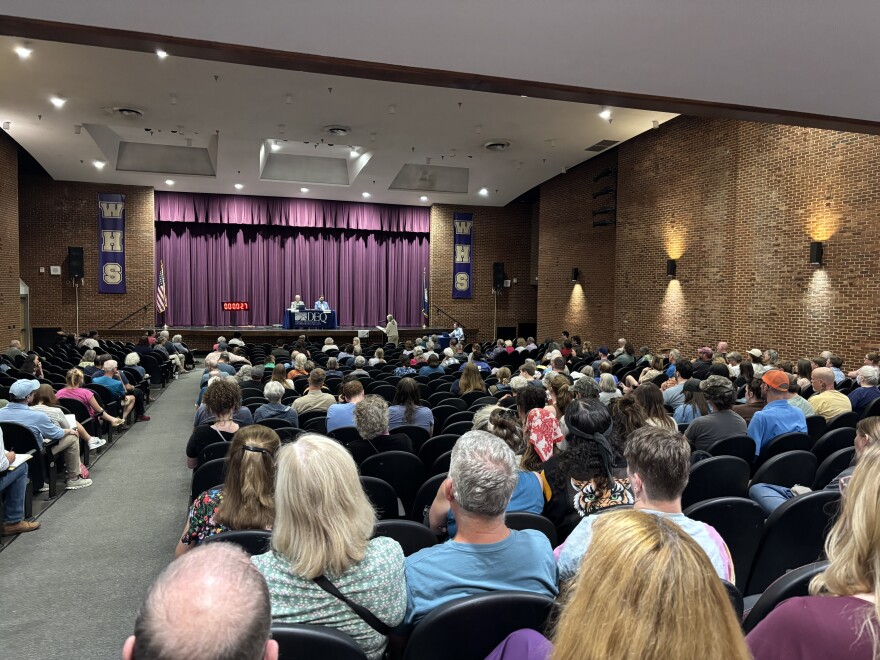 Hundreds of residents gathered in Waynesboro High Scoo