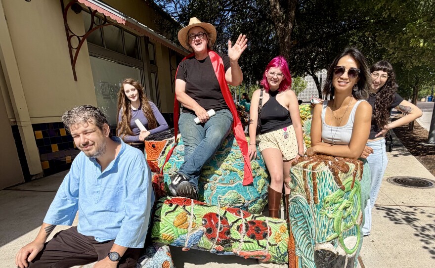 Diana Kersey hopes art lovers will sit on it.