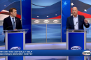 Democratic Congressman Chris Pappas (left) and Republican John Sununu met to debate on WMUR-TV, Oct. 28, 2026.