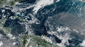 Satellite image across the Atlantic, Caribbean and Gulf on Sept. 9, 2026. 
