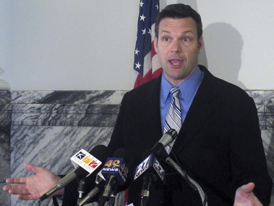 Kansas Secretary of State Kris Kobach pushed for a state law requiring voters to show a photo ID at the polls.