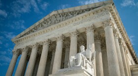 WASHINGTON, DC - SEPTEMBER 28: The Guardian or Authority of Law, created by sculptor James Earle Fraser, rests on the side of the U.S. Supreme Court on September 28, 2020 in Washington, DC. This week Seventh U.S. Circuit Court Judge Amy Coney Barrett, U.S. President Donald Trump's nominee to the Supreme Court, will begin meeting with Senators as she seeks to be confirmed before the presidential election. (Photo by Al Drago/Getty Images)