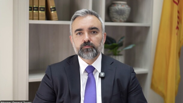 New Mexico Attorney General Raúl Torrez and California Attorney General Rob Bonta held a virtual press conference Friday announcing a coalition lawsuit against the Trump administration over a fuel economy standards rollback announced last week.