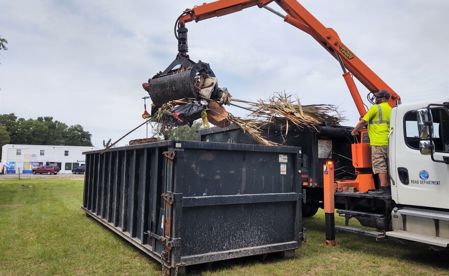 Trash collected during the Operation Brownsville cleanup of the Brownsville North Neighborhood was brought to this staging site. 