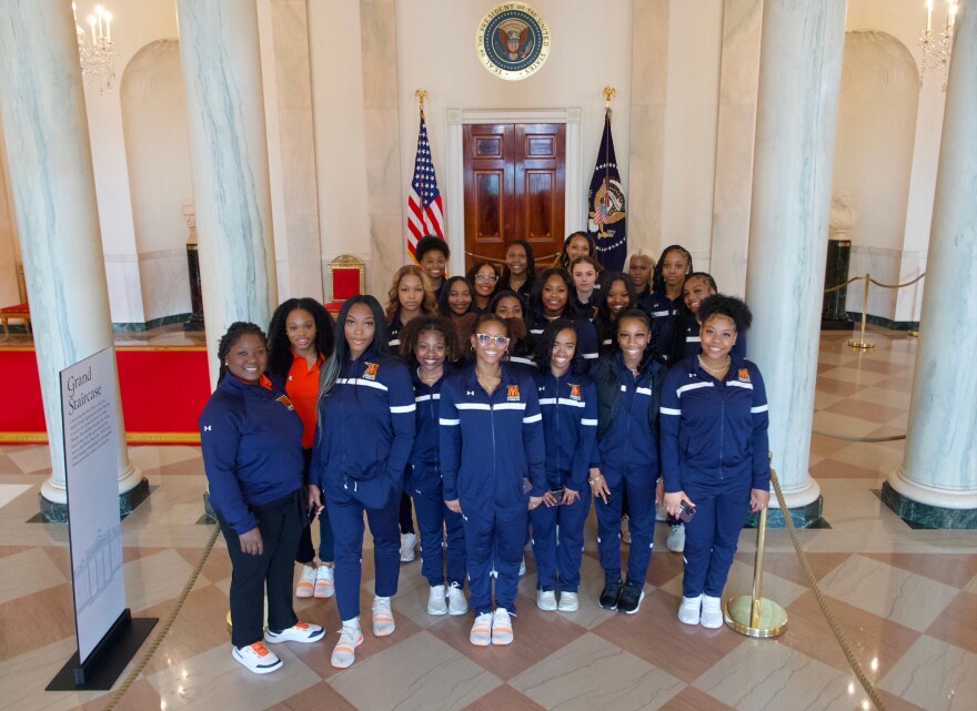 Morgan State's Acrobatics & Tumbling team makes history again as the first @theNCATA collegiate team invited to the White House for this year's Women's History Month Open House Tour.