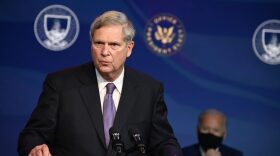 Tom Vilsack speaks  after being nominated to be Agriculture Secretary by US President-elect Joe Biden, in Wilmington, Delaware.