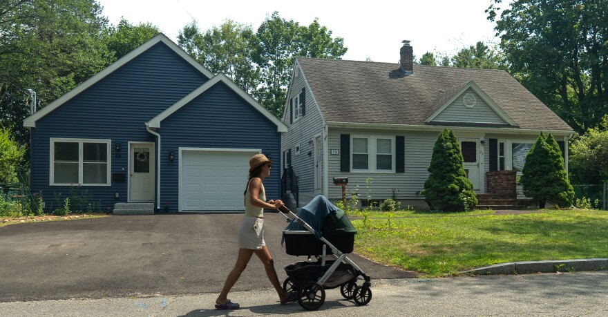 An accessory dwelling unit, left, in Portland.
