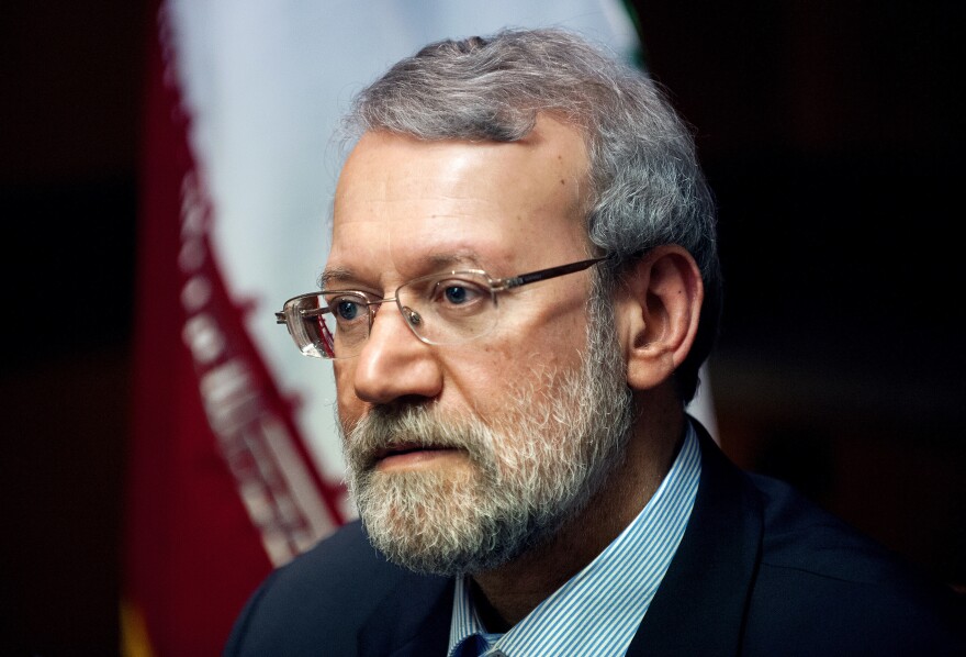 The head of Iran's parliament, Ali Larijani, speaks with NPR's Steve Inskeep in New York on Thursday. Larijani addressed the recent nuclear agreement between world powers and Iran.