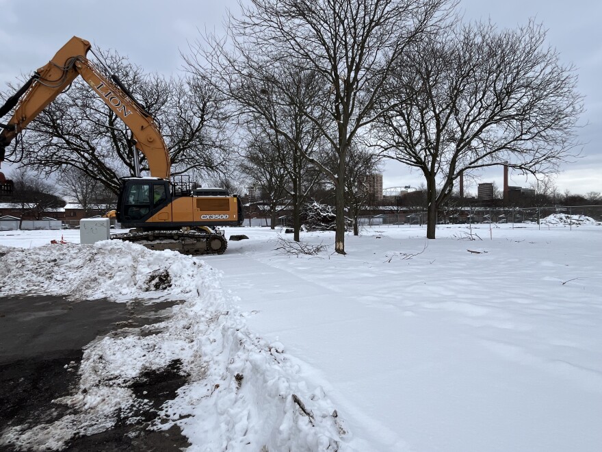 A view of the larger building site off S. State St. just south of Adams.