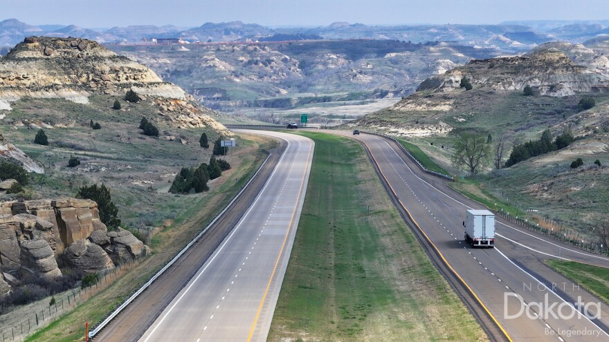 Scenic views along Interstate 94 through the badlands