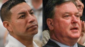 Indiana Secretary of State Diego Morales, left, and Attorney General Todd Rokita, right, filed a lawsuit against the U.S. Department of Homeland Security to compel it to verify the citizenship status of more than 500,000 registered Indiana voters.