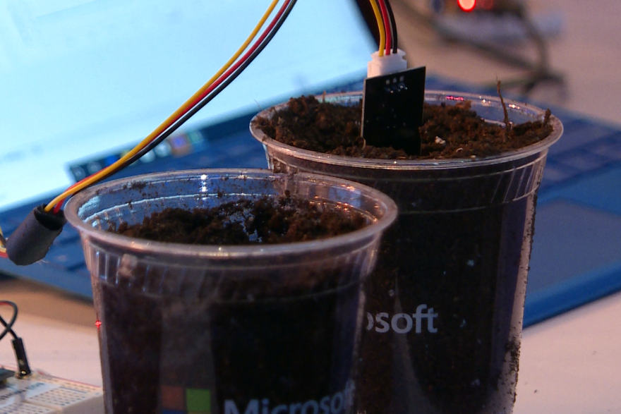 The program consistently monitors soil conditions like temperature and water content. Students from across the country saw live demos at last year's FFA Convention in Indianapolis.