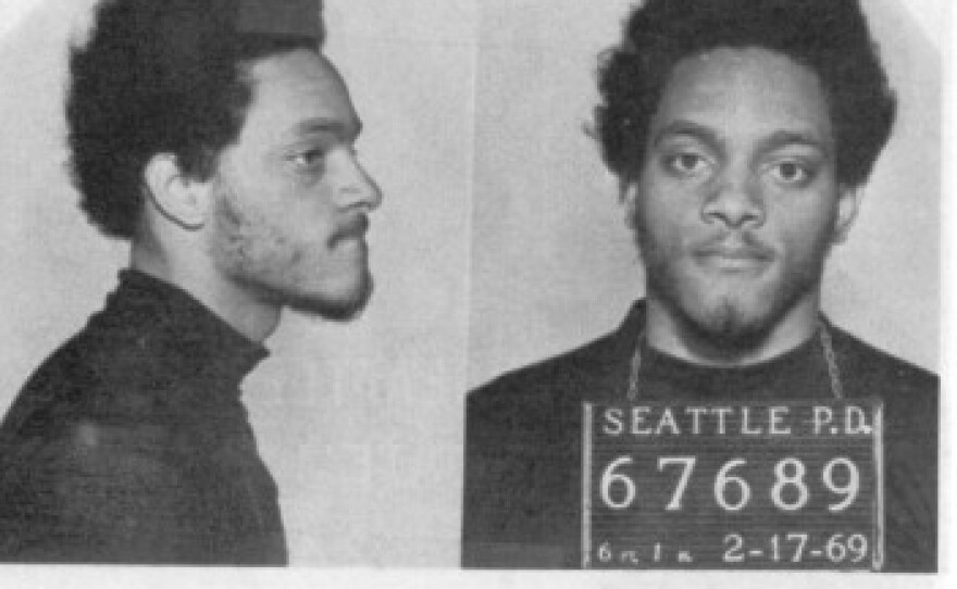 Elmer Dixon is seen in a police mugshot after a trip to Eugene, Oregon, to organize a Black Panther Party chapter. 