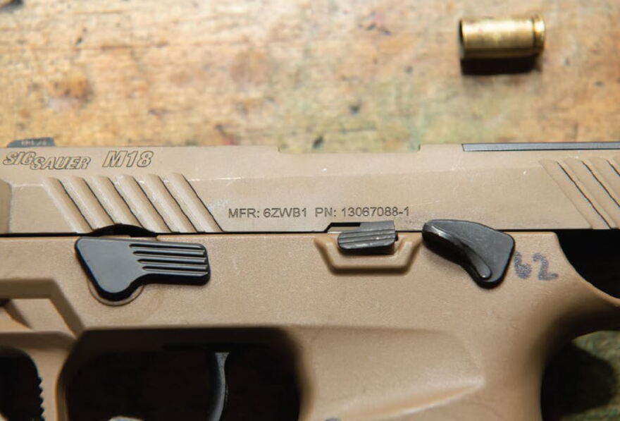 The Air Force is reviewing the safety of the M18 pistol, which is manufactured by Sig Sauer, following a shooting on a base in Wyoming last month.