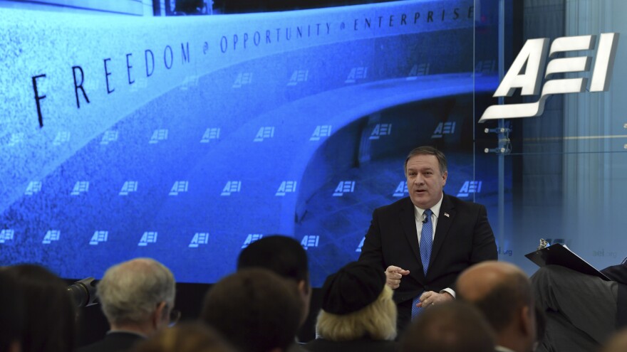 CIA Director Mike Pompeo speaks in Washington in January. The spy agency has become more open and active in recruiting staff, with the aim of greater diversity. Even Pompeo encourages job applications in his public remarks.