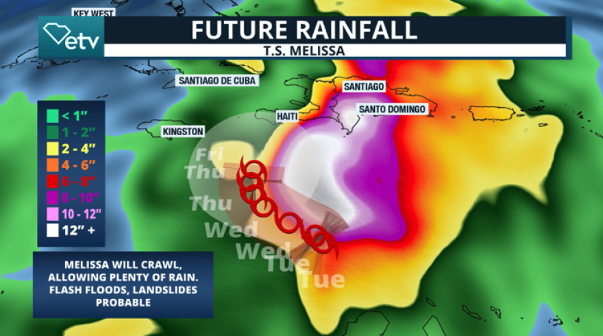 Rainfall estimates between Tuesday and Saturday.