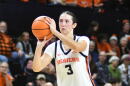 FILE - Oregon State guard Jenna Villa (3) shoots against Arizona State during an NCAA basketball game on Sunday, Dec. 14, 2025, in Corvallis, Ore. Villa and members of the OSU team are seeking to unionize, and Villa is a member of the Interim Executive Committee for a national group organizing college athletes.